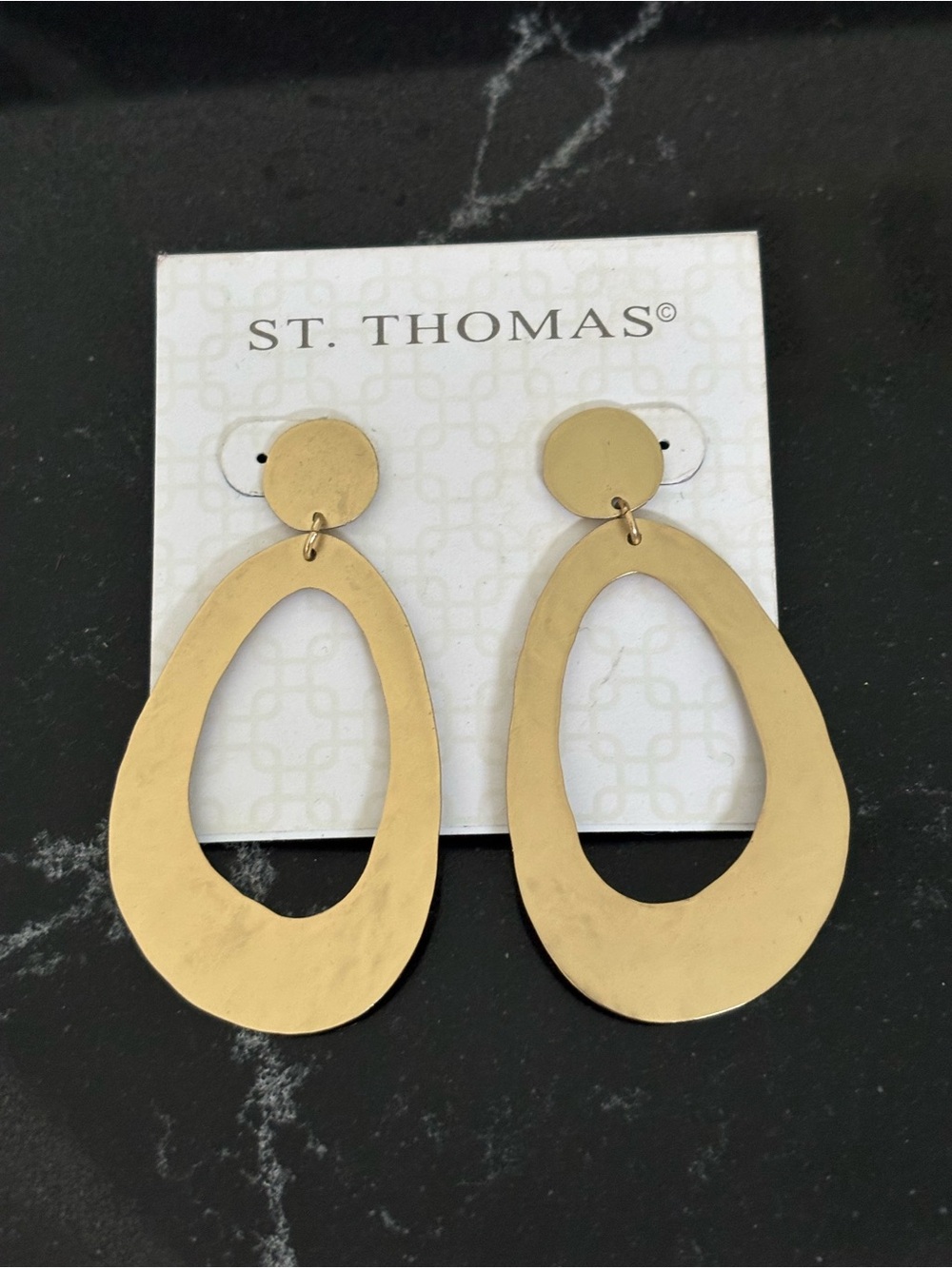 St. Thomas Gold Open Teardrop Earrings